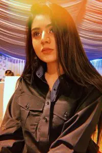 Areeka Haq in black kurta at a wedding