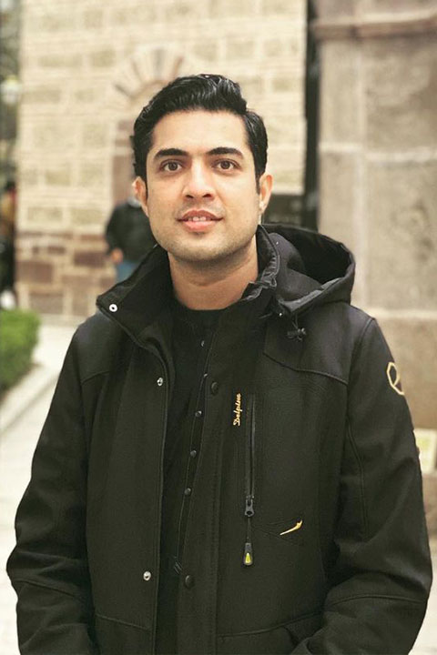 Iqrar Ul Hassan in black dress and jacket