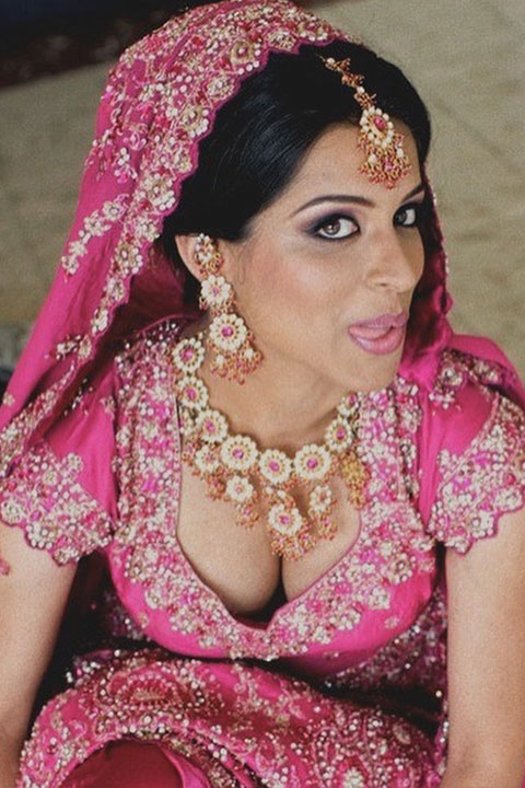 Lilly Singh in beautiful pink bridal dress
